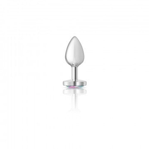 CHEEKY CHARMS HEART CLEAR IRIDESCENT SMALL SILVER PLUG - VBCC9126