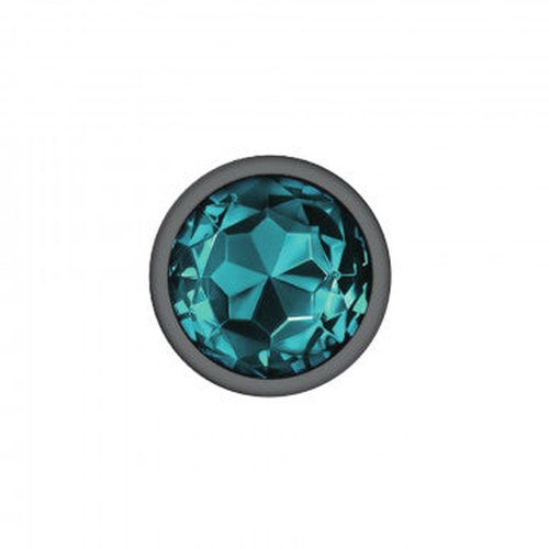 CHEEKY CHARMS ROUND TEAL LARGE GUNMETAL BUTT PLUG - VBCC9122