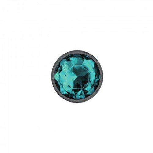 CHEEKY CHARMS ROUND TEAL MEDIUM GUNMETAL BUTT PLUG - VBCC9121