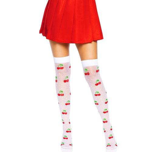 Cherry Dot Thigh Highs - 6638 06222