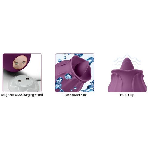 CLOUD 9 HEALTH & WELLNESS FLUTTER ORAL TONGUE STIMULATOR PLUM - WTC921