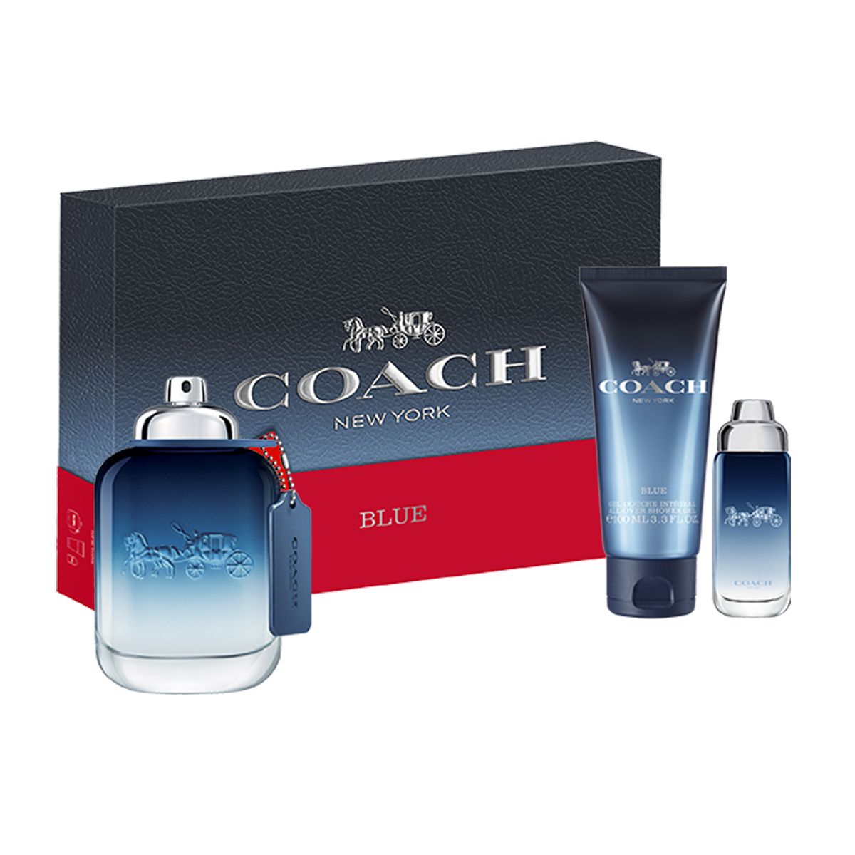 COACH BLUE 3PC SET, MEN'S GIFT SET, EDT-Pinkfoxxx