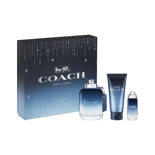 COACH BLUE 3PC SET, MEN'S GIFT SET, EDT-Pinkfoxxx