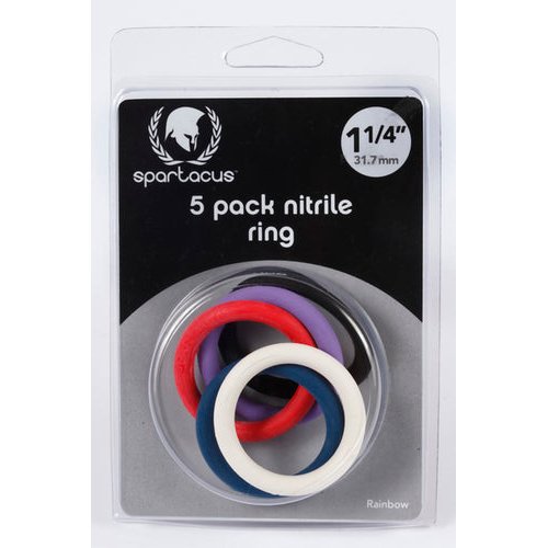 COCK RINGS NITRILE 5PC RAINBOW - SPR76