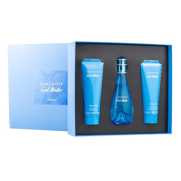 COOL WATER 3PC SET, WOMEN'S GIFT SET, EDT-Pinkfoxxx