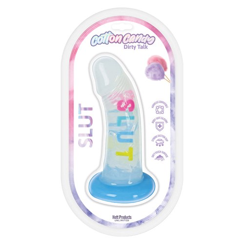 Cotton Candy Dirty Talk Slut Dildo 6"