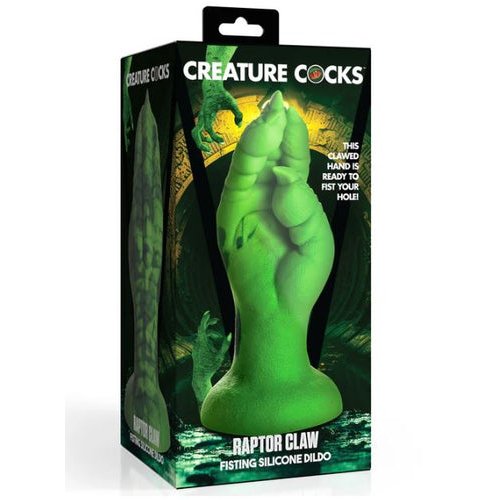 CREATURE COCKS RAPTOR CLAW FISTING SILICONE DILDO - XRAH469GRN