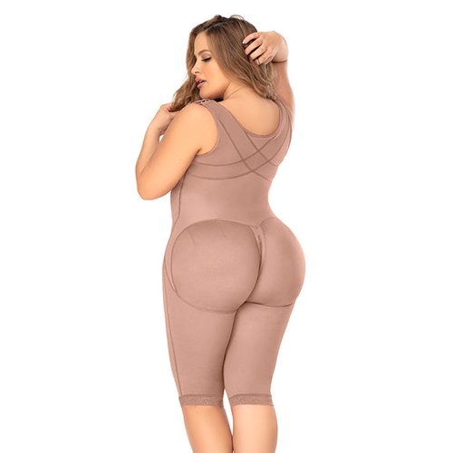 Cross Back Support Knee Length Shapewear