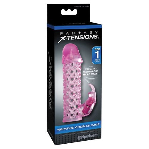 FANTASY X-TENSIONS VIBRATING COUPLES CAGE PINK - PD414611