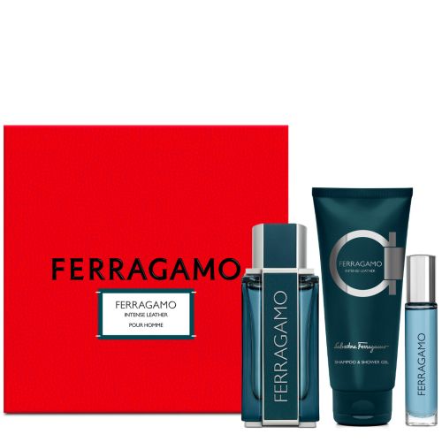 FERRAGAMO INTENSE LEATHER 3PC SET, MEN'S GIFT SET, EDP-Pinkfoxxx
