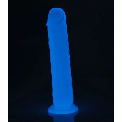 GLOW IN THE DARK PERIWINKLE PEEN DILDO 8.5 " - VBGL4073