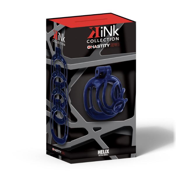KINK CHASTITY HELIX COCK CAGE XS DARK BLUE - FRKINK002261