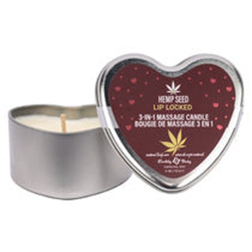 HEMP SEED 3 N 1 VALENTINE 2026 HEART MASSAGE CANDLE LIP LOCKED 4.7 OZ - EBHSCV026B