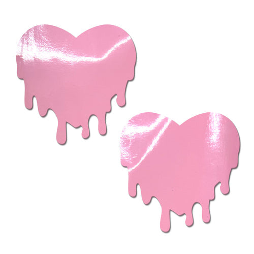 PASTEASE FAUX LATEX BABY PINK MELTY HEARTS - PASHRTMELTPLBPK