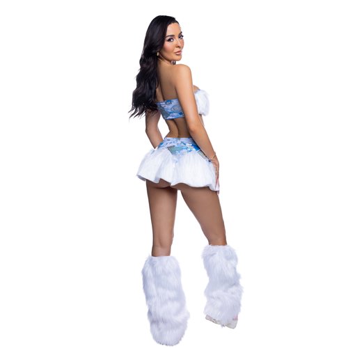 JR303 - Faux Fur Skirt & Bandeau Top