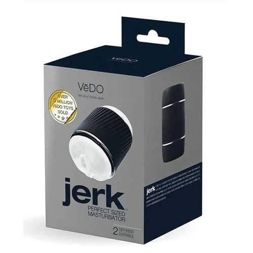 JERK MASTURBATION SLEEVE BLACK WITH CLEAR SLEEVE - VIS0812