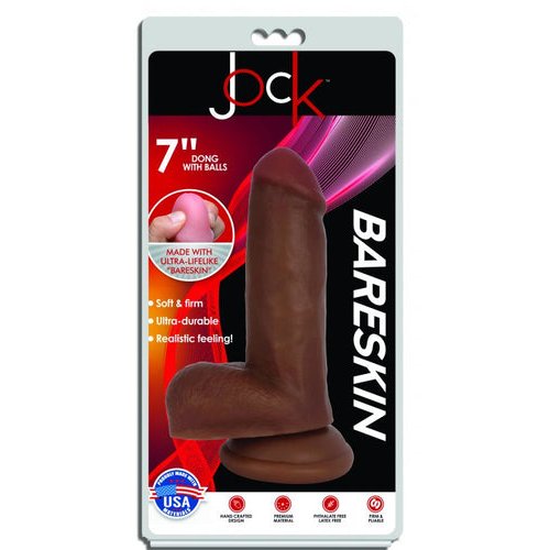 JOCK BARESKIN 7IN LATTE DILDO W/ BALLS - CN09061412