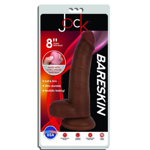 JOCK BARESKIN 8IN LATTE DILDO W/ BALLS - CN09061712