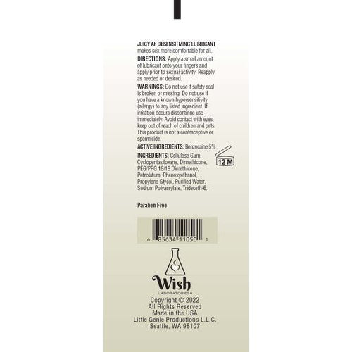 JUICY AF DESENSITIZING GEL LUBE 2OZ