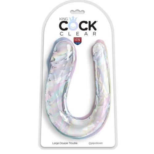KING COCK 18 IN DOUBLE DILDO CLEAR - PD578820