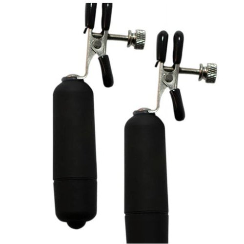 KINK COLLECTION VIBRATING NIPPLE CLAMPS BLACK - FRKINK002016