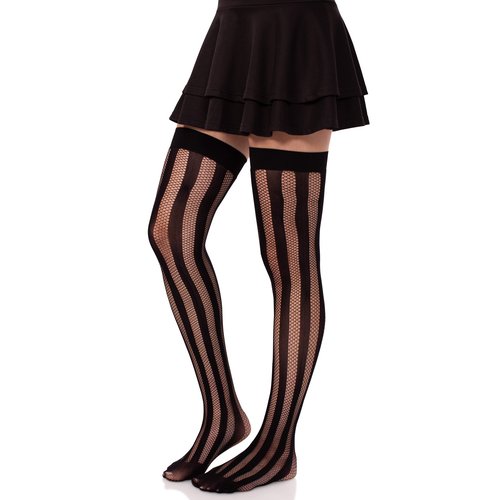 Krya Striped Net Thigh Highs - 6225 00122