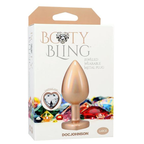 BOOTY BLING HEART DIAMOND JEW/ METAL PLUG M/GOLD