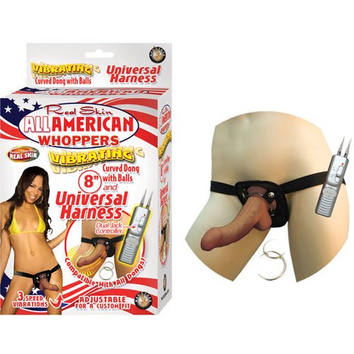 LATIN AMERICAN WHOPPERS 8IN DONG VIBRATING W/HARNESS