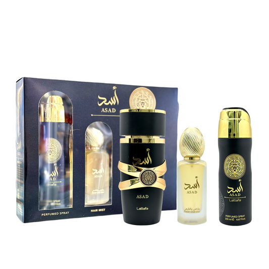LATTAFA ASAD 3PC SET, MEN'S GIFT SET, EDP-Pinkfoxxx