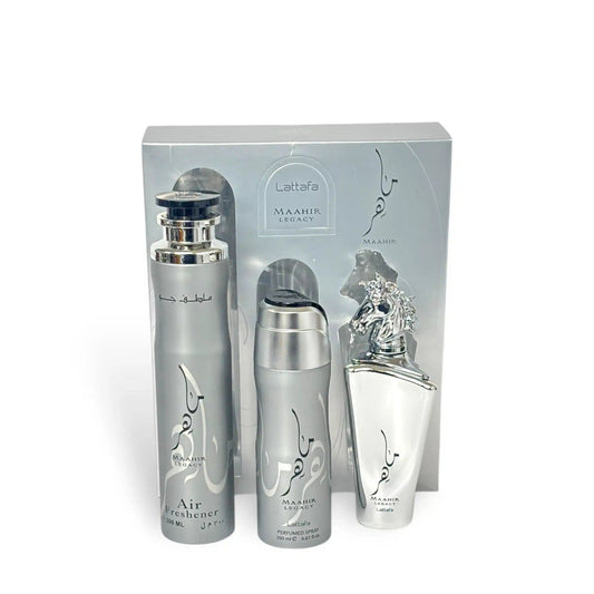 LATTAFA MAAHIR LEGACY 3PC SET, MEN'S GIFT SET, EDP-Pinkfoxxx