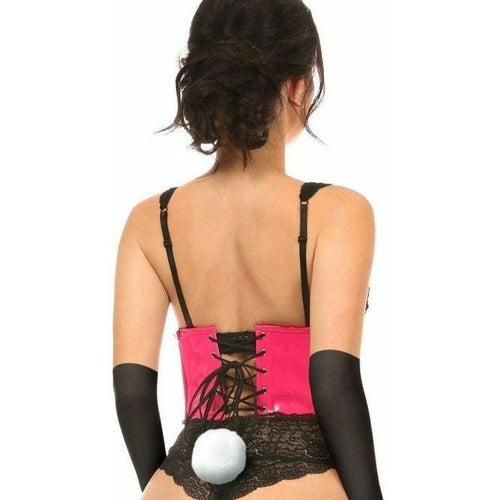 Lavish 4 PC Pink PVC Bunny Corset Costume