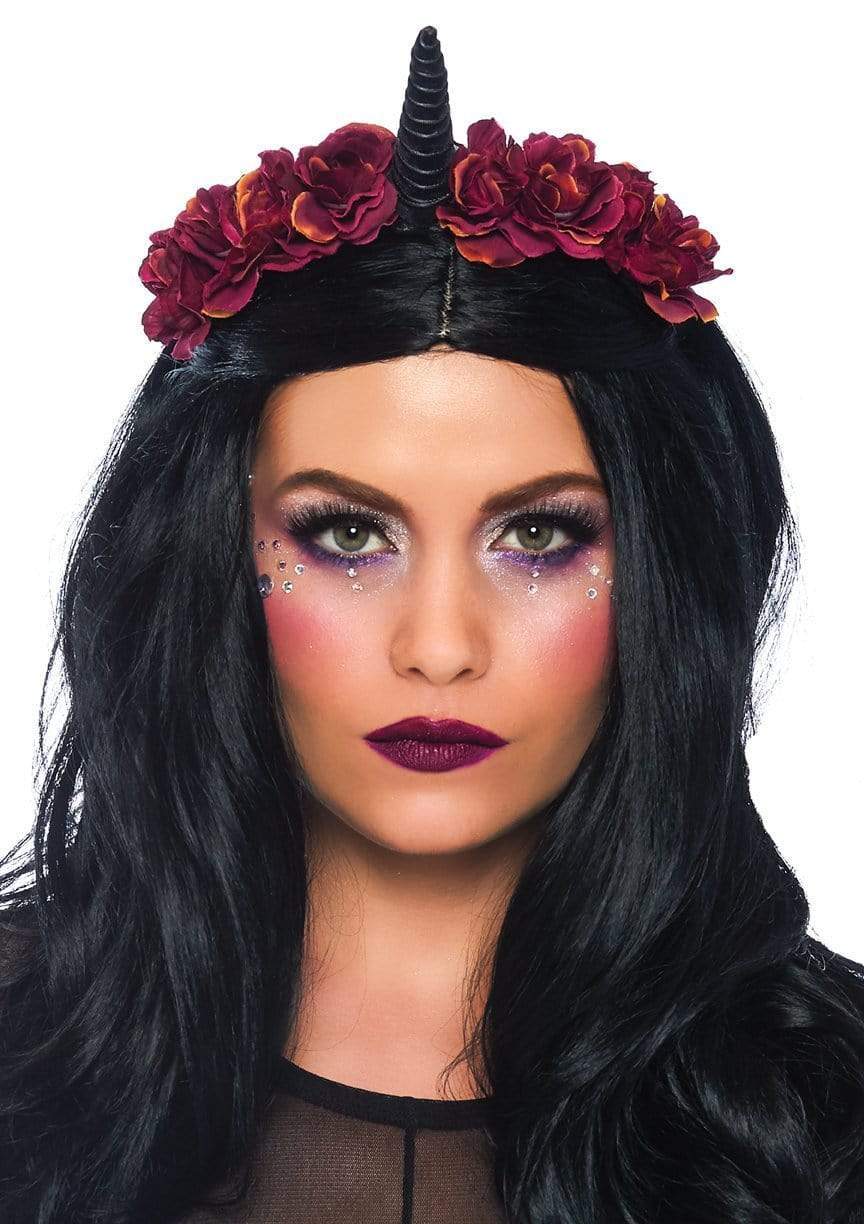 Dark Velvet Unicorn Flower Costume Headband - A2847 04822