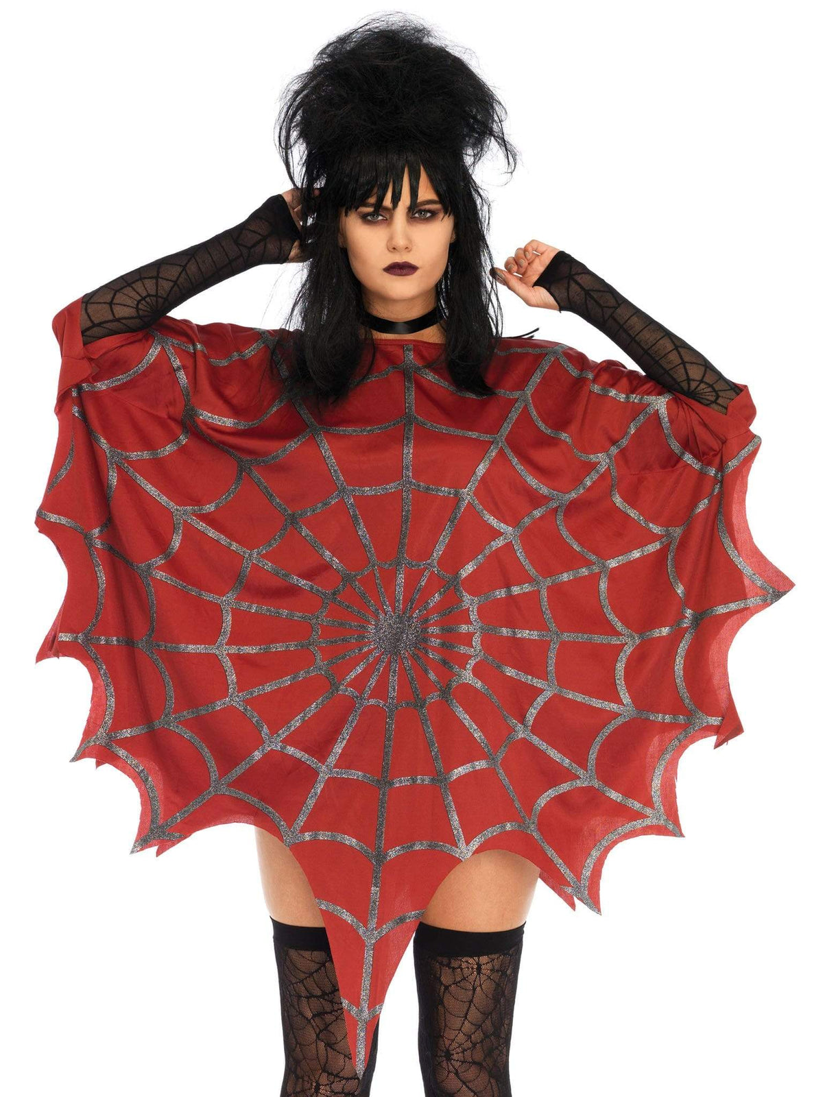 Gothic Glitter Spider Web Costume Poncho - 3762 00122