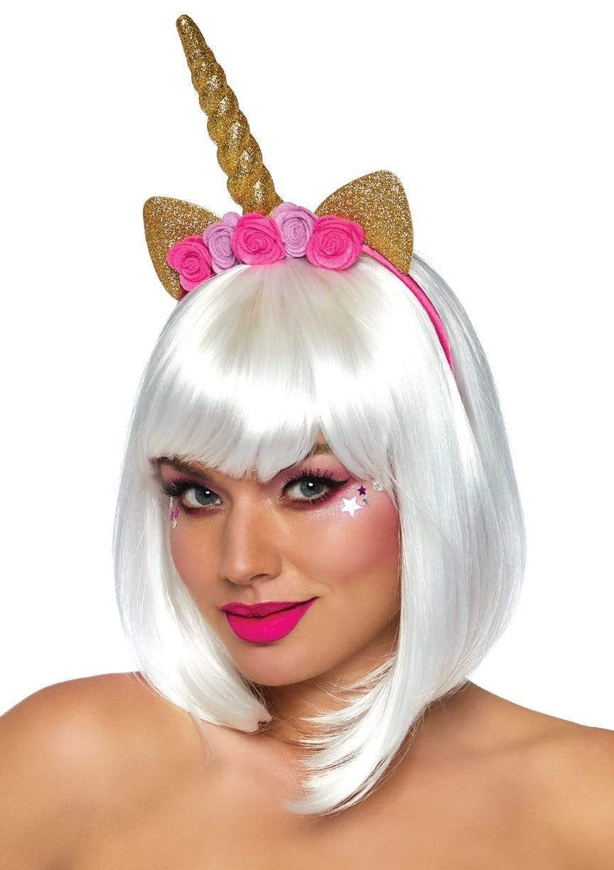 Golden Unicorn Flower Crown Headband - A2819 02622