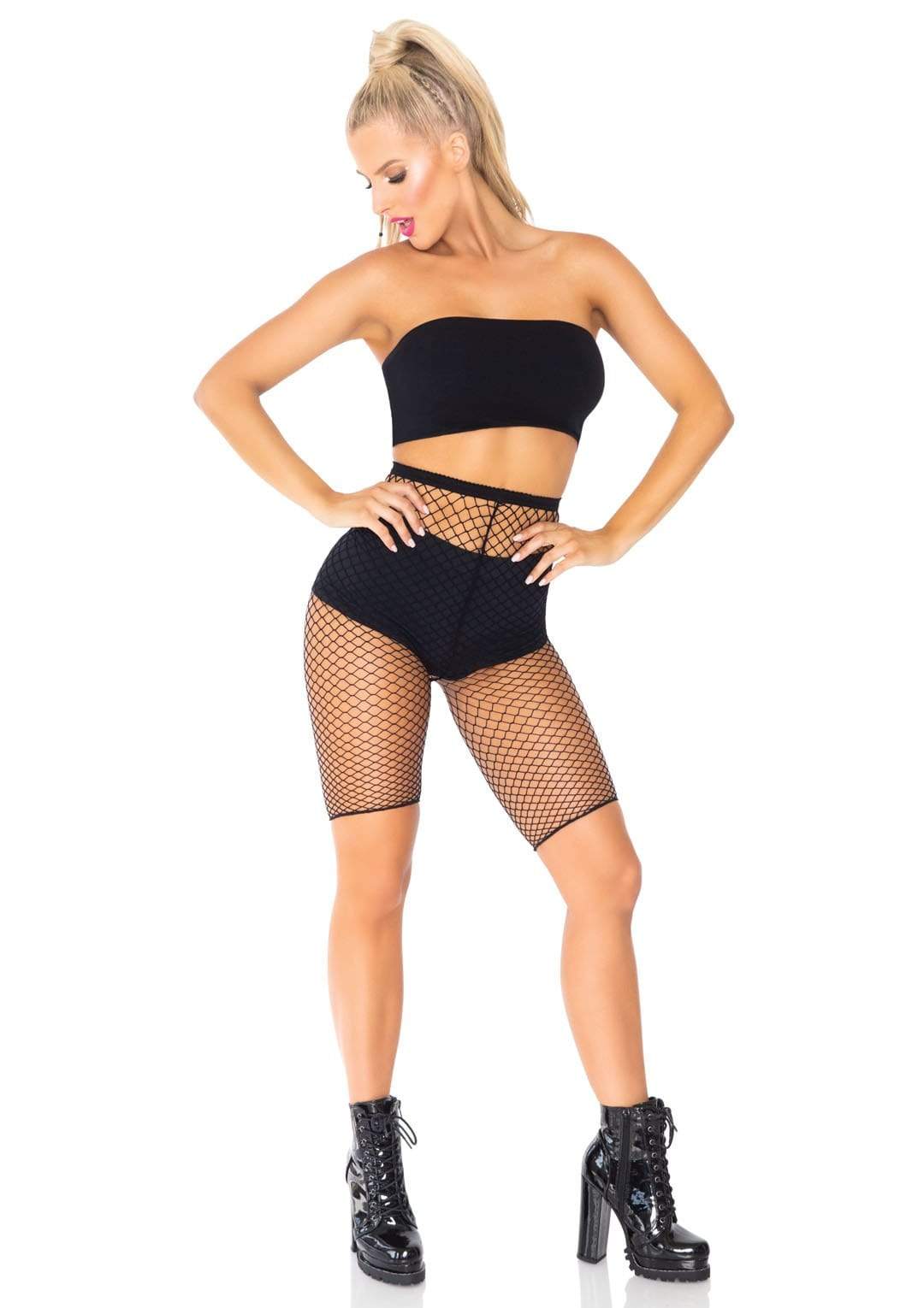 Troublemaker Fishnet Biker Shorts - 8882 00122