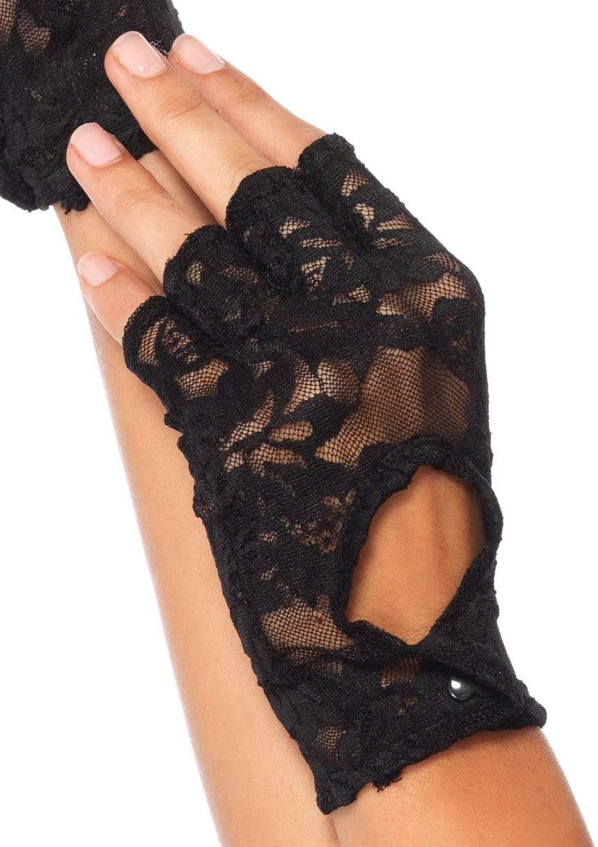 Lace Keyhole Fingerless Gloves - 2724 00122
