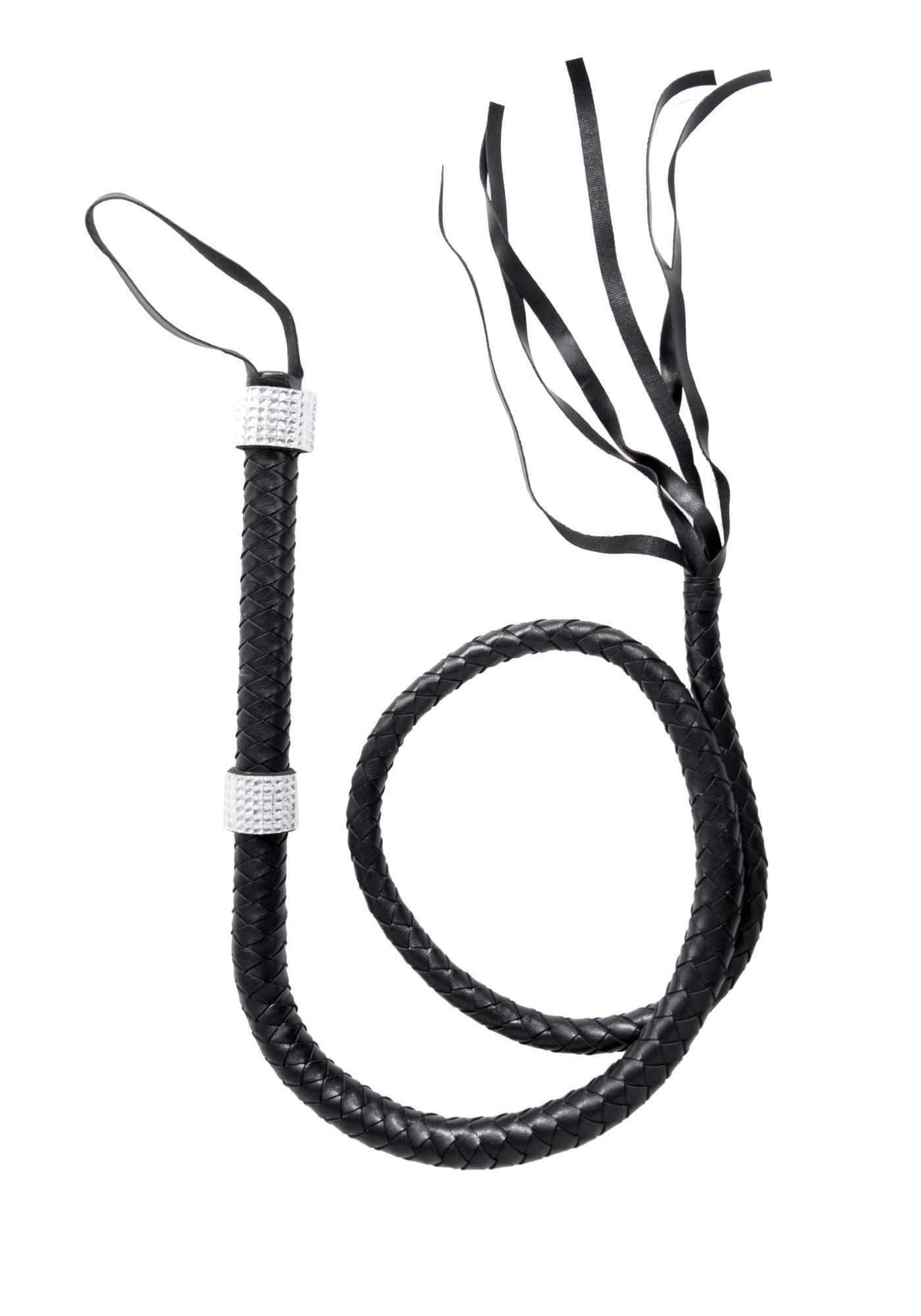 54" Braided Whip With Rhinestone Look Handle - 2626 00122