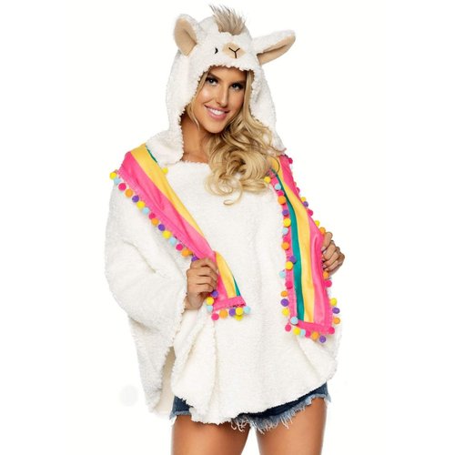 Llama Poncho With Animal Face Hood Costume - 86945 10122