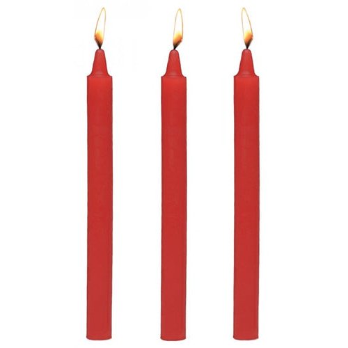 MASTER SERIES FIRE STICKS FETISH DRIP CANDLE SET OF 3 RED - XRAG364RD