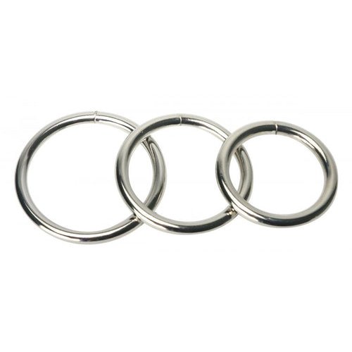MASTER SERIES TRINE STEEL COCK RING SET - XRSP132