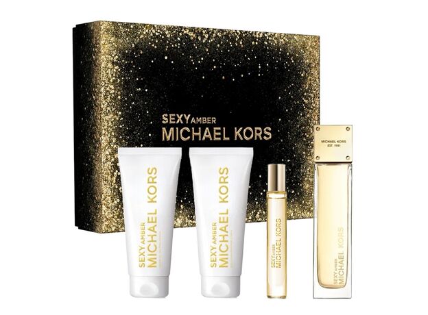 MICHAEL KORS SEXY AMBER 4PC SET, WOMEN'S GIFT SET, EDP-Pinkfoxxx