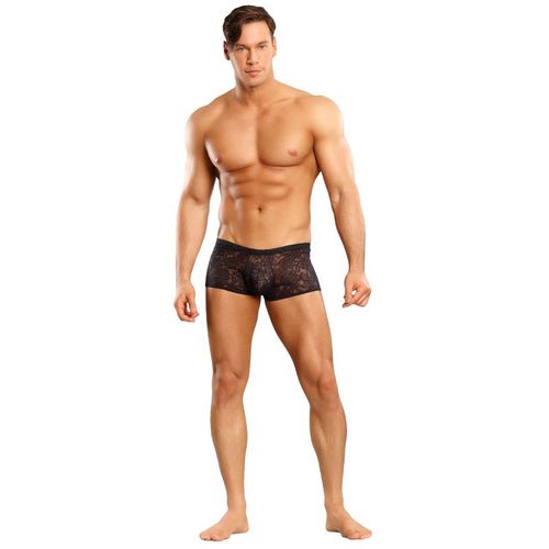 MINI SHORT STRETCH LACE BLACK MEDIUM - MP145162BKMD