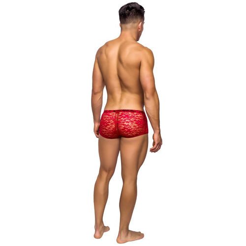 MINI SHORT STRETCH LACE SMALL RED - MP145162RESM
