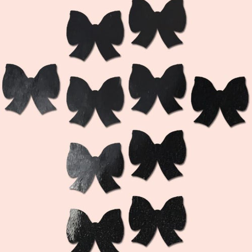 MINI BODY PASTIES 10PK FAUX PLEATHER BLACK - PASMBOWPLBK