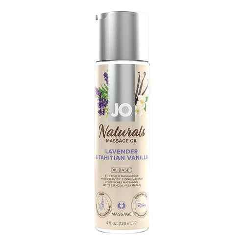 JO NATURALS MASSAGE OIL LAVENDER & VANILLA 4 OZ - JO40126