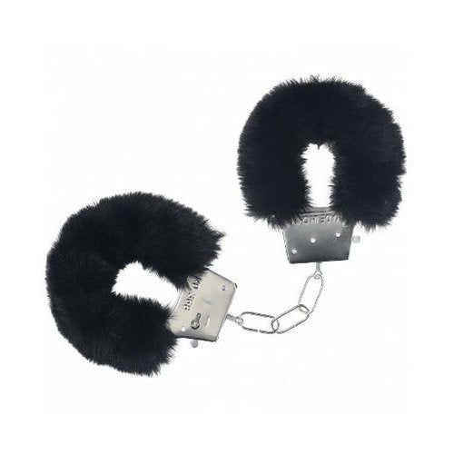 OUCH! CLASSIC FLUFFY HANDCUFFS BLACK - SHTOU1047BLK
