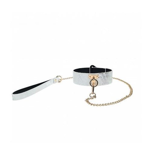 OUCH! FLORENCE COLLECTION COLLAR WITH LEASH - WHITE - SHTOU998WHT