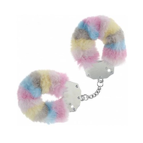 OUCH! HEAVY DUTY FLUFFY HANDCUFFS - MULTICOLOR 2 - SHTOU1046MUL2