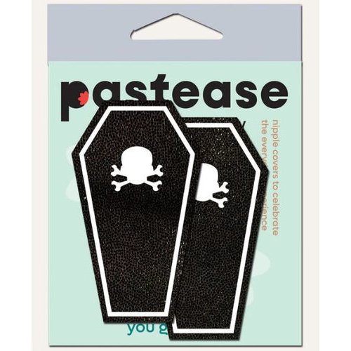 PASTEASE COFFIN WITH GLOW IN THE DARK BREAST PASTIES - PASCOFF5