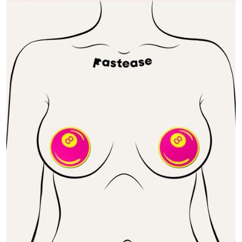 PASTEASE NEON PINK & YELLOW 8 BALL PETAL BREAST PASTIES - PAS8BALNPK5